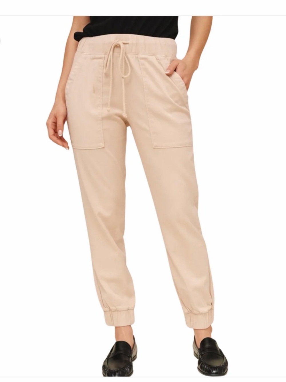Bella Dahl Beige Drawstring Joggers medium